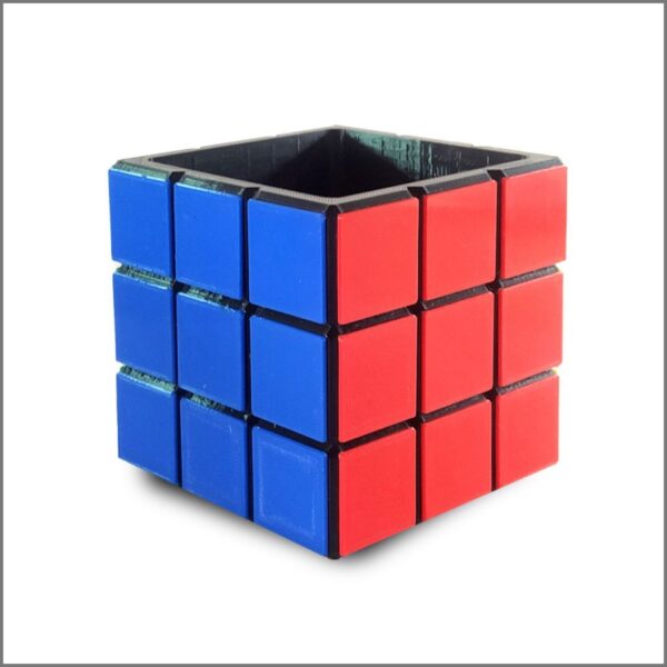 04-MP2 . Maceta Cubo RUBIK Plástico 3D En 5 Colores